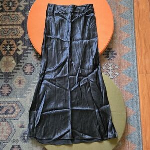 Elegant Black Satin Skirt